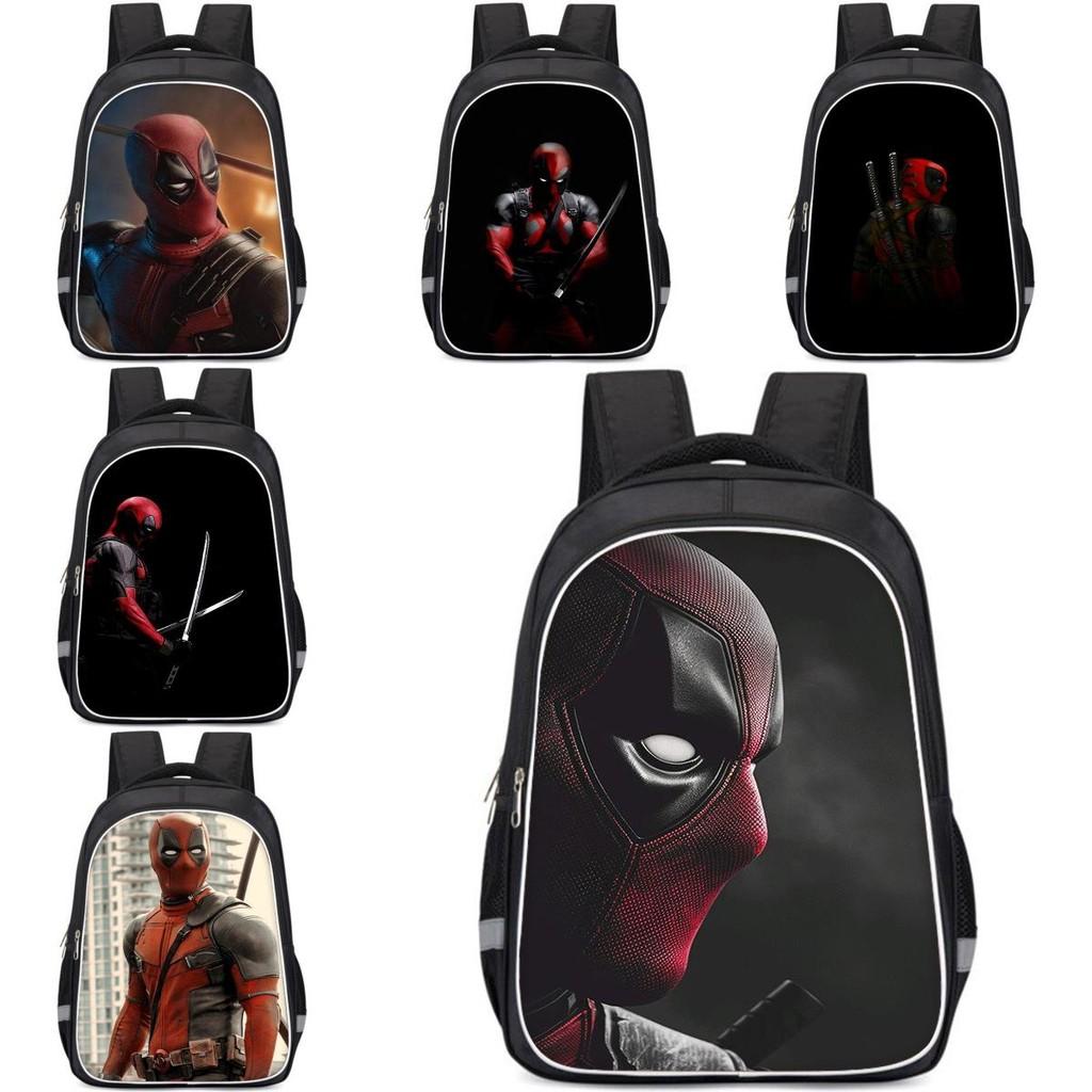 Spacious Deadpool Oxford Cloth Backpack For Kids School Lightweight And Durable