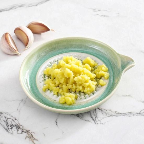 5Pcs/Set Ceramic Garlic Grater Plate with Pour Spout Ginger Cheese Manual Grinder with Raised