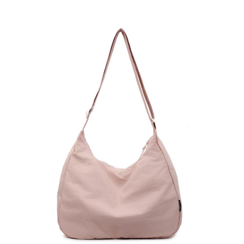 Nylon Single Shoulder Bag Large Capacity With Zipper Closure For Daily Use