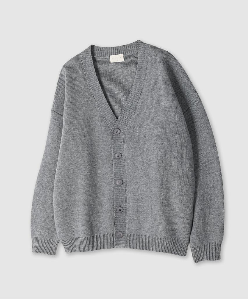 Andagain Minimal Basic Oversized Cardigan (Gray
