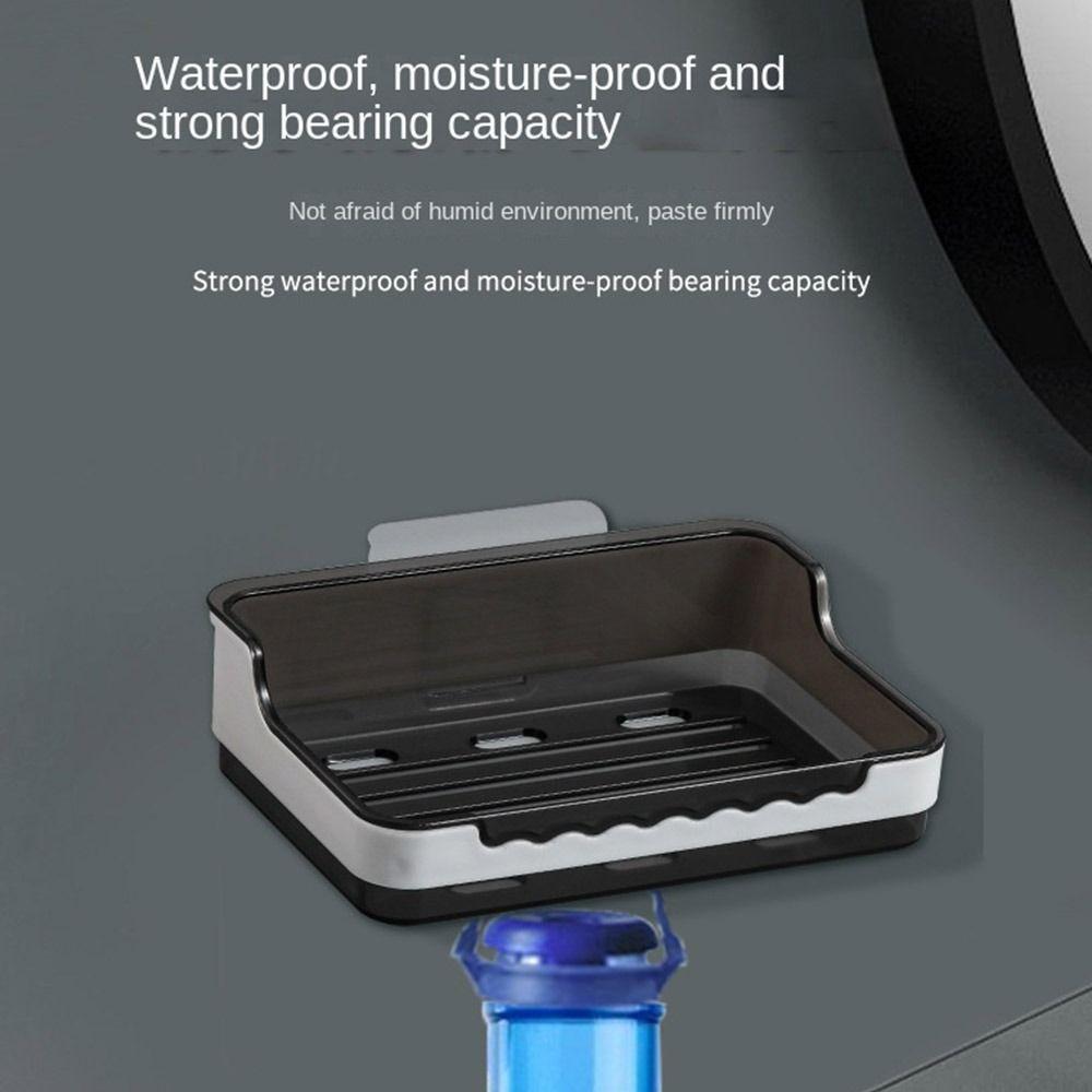 With Lid Soap Holder Organizer Double Layers Punch-Free Soap Storage Tray Detachable Wall Mounted Soap Dish