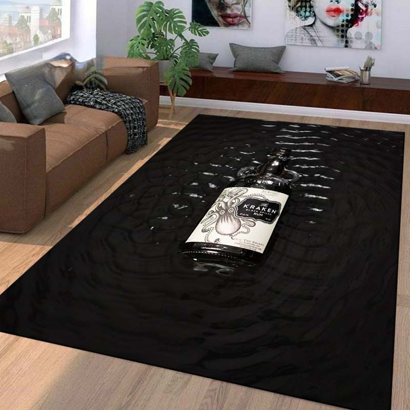 Spiced Rum Kraken-Black Pattern Carpets Bedroom Play Mats Bedroom Decor Carpet Livingroom Rug Crawl Mat Christmas Gift Rug