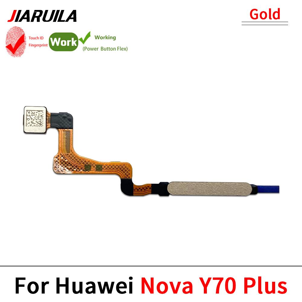 Home Button For Huawei Nova Y71 Plus Y71 Fingerprint Sensor Home Return Key Menu Power Button Flex Ribbon Cable Black White Blue