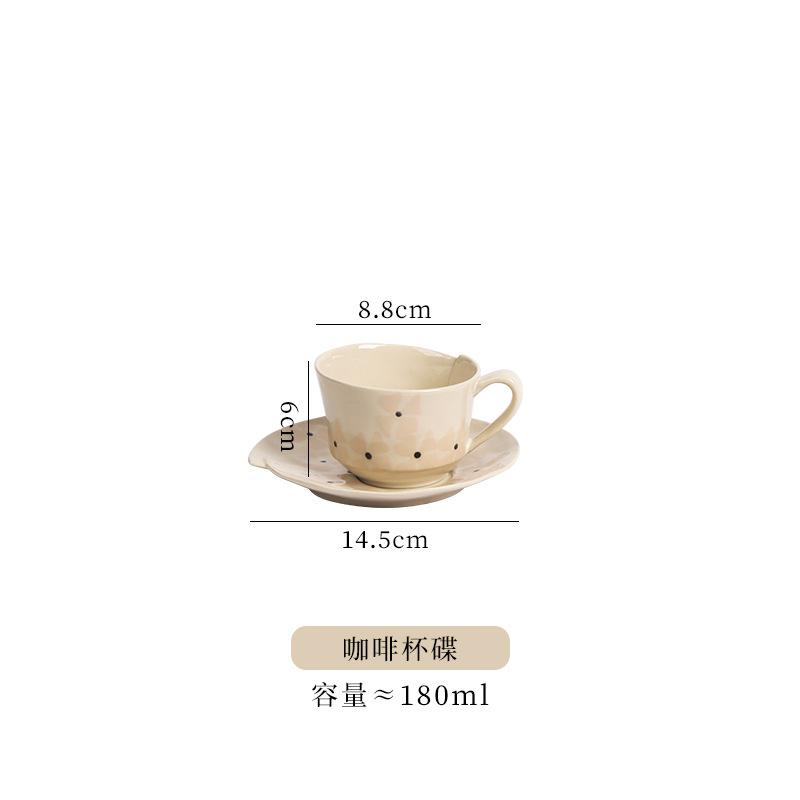 Wave Point Ceramic Coffee Cups Afternoon Tea Cup Dish Set Teapot Flower Tea Pot Kettle Dessert Plate Breakfast Cup Water Cups