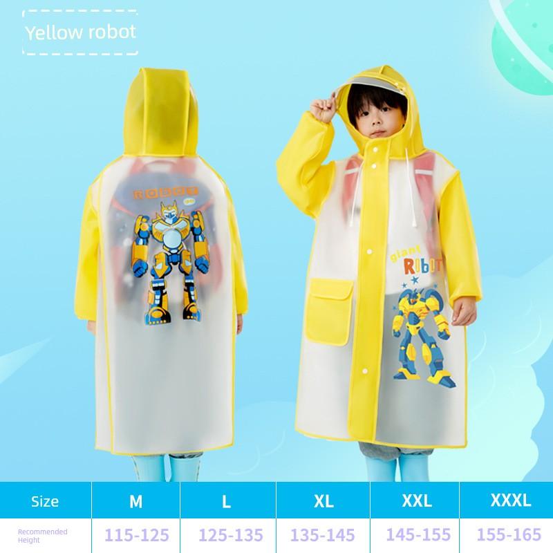 Children's Full-Body Raincoat, Primary School Students' One-Piece Raincoat with Backpack Space, Cartoon Kindergarten Raincoat, Popular Rain Poncho