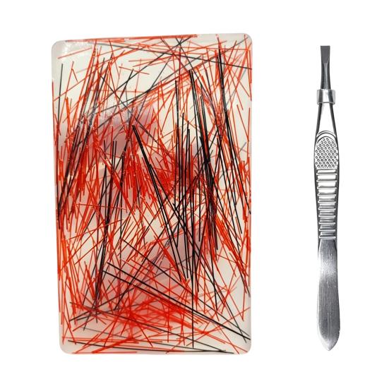 Anti Picking Silicone Pad Skin Fidget Toy with Tweezers, Hair Plucking for Portable Stress Reliever Trichotillomania, Anxiety Relief Picky Adults
