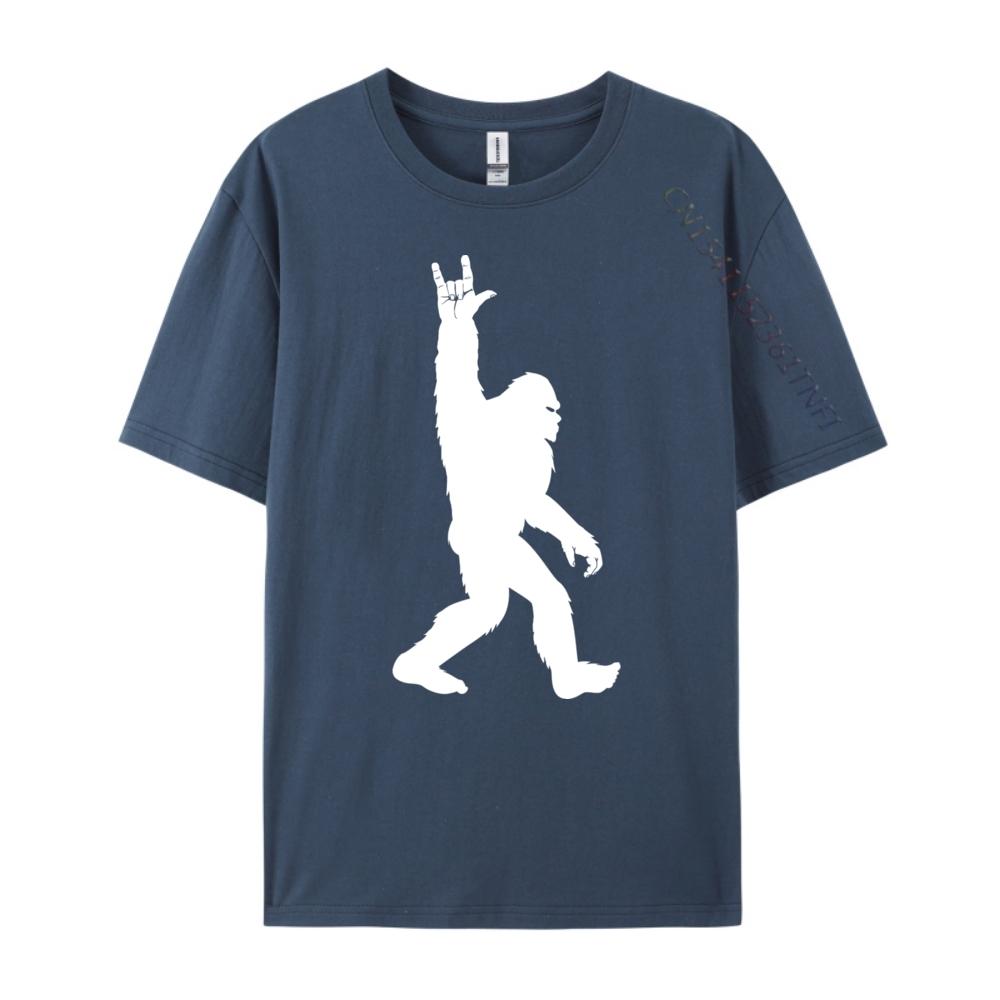 

Funny Bigfoot Rock And Roll For Sasquatch Believers Black Graphic Tees Men Cotton Funny Camiseta Natural T Shirts 4XL