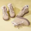 Winter snow boots, velvet warm lace-up waterproof cotton shoes, winter new versatile fashion soft-soled short boots