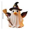 Halloween Statue Halloween Decor Spooky Halloween Witch Ghost Figurine with Candy Corn Pumpkin Decor Ghost Duck Resin for Home