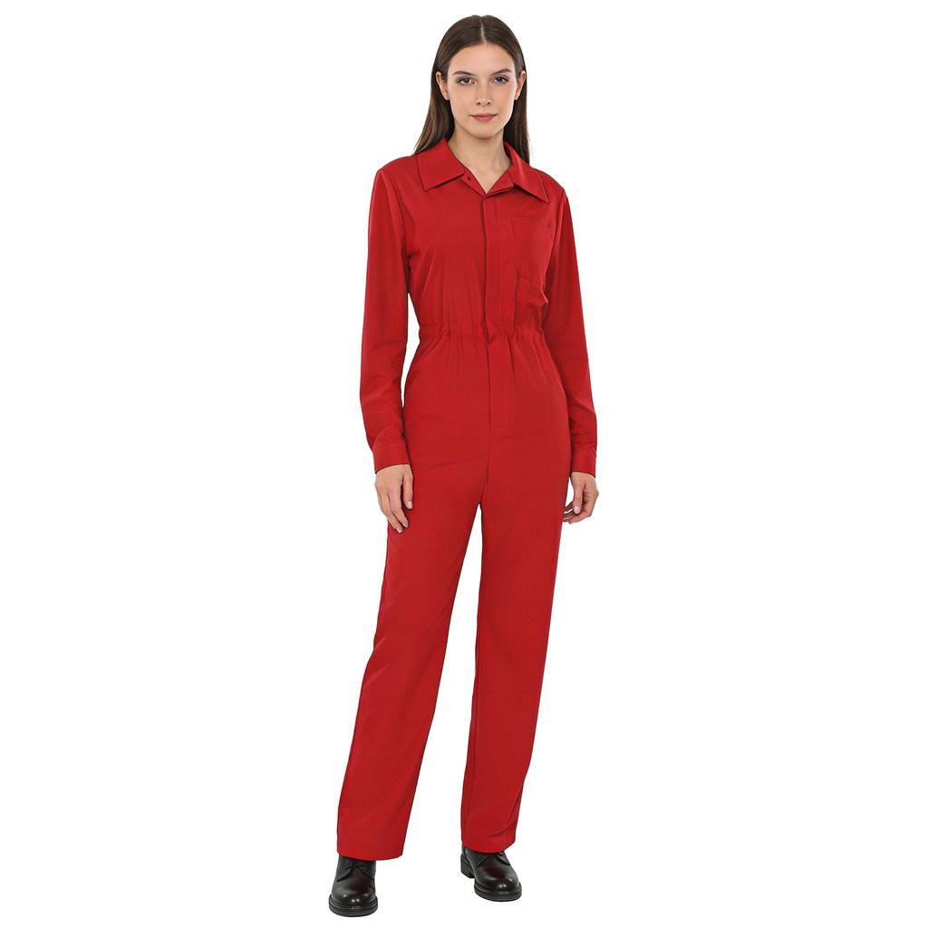 Womens Long Sleeve Coverall Mechanic Uniform Workwear Boiler Suit Overalls Loose Fit Jumpsuit Rompers