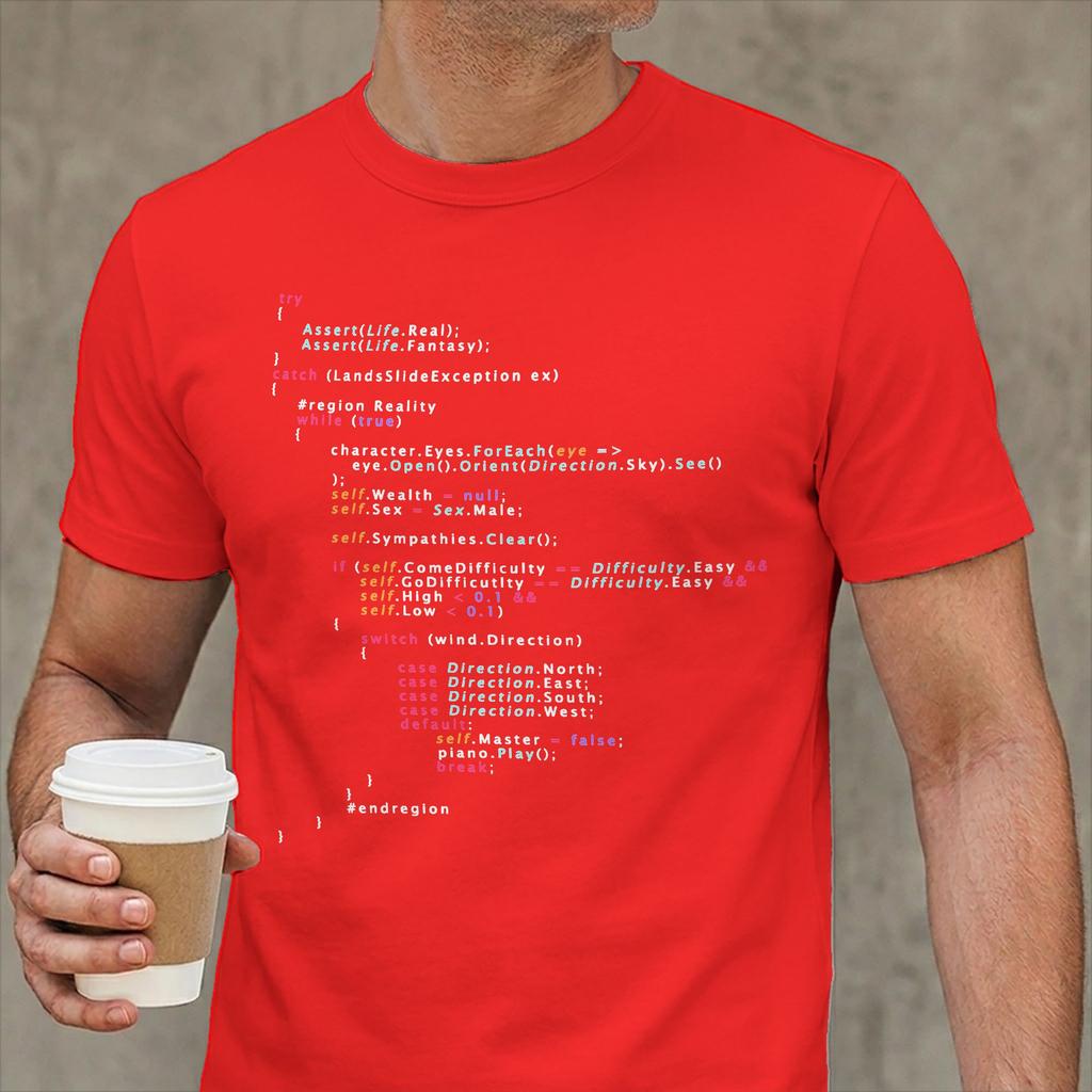 Real Life Coding Programming Color T Shirts Unisexs Cotton Creative Tshirts Programmer Softwarea Tee Shirt Short Sleeve Clothing