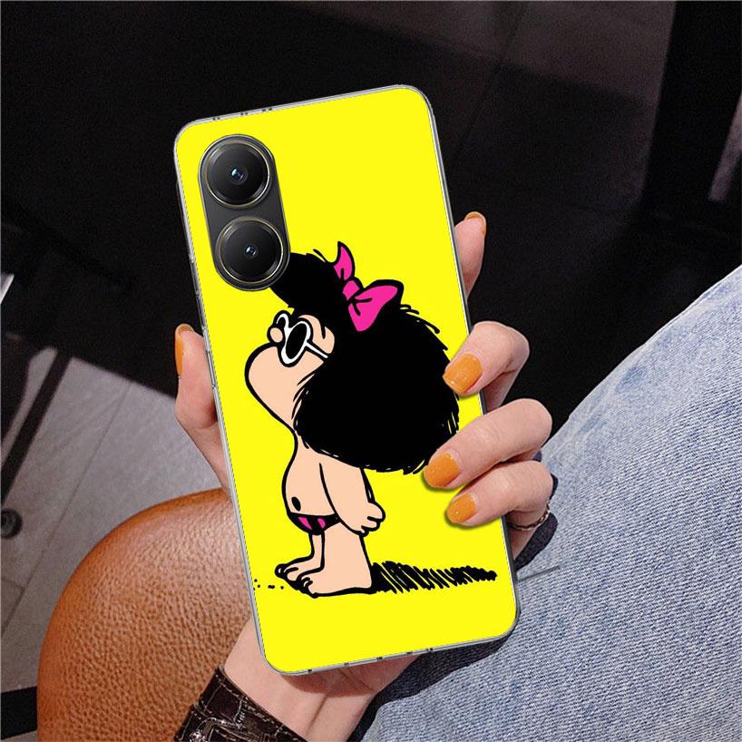 Cartoon Cute Mafalda Phone Case For Xiaomi Poco X7 X6 X5 Pro F7 Ultra Redmi 15C 15 13C 13 12C 12 10 10A 10C 9 9A 9C 9T Cover Poc