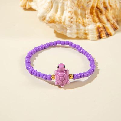 Bohemian Style Beaded Bracelet Colorful Beads Stretchy Strand Chain Bangle Girls Summer Beach Vacation Jewelry