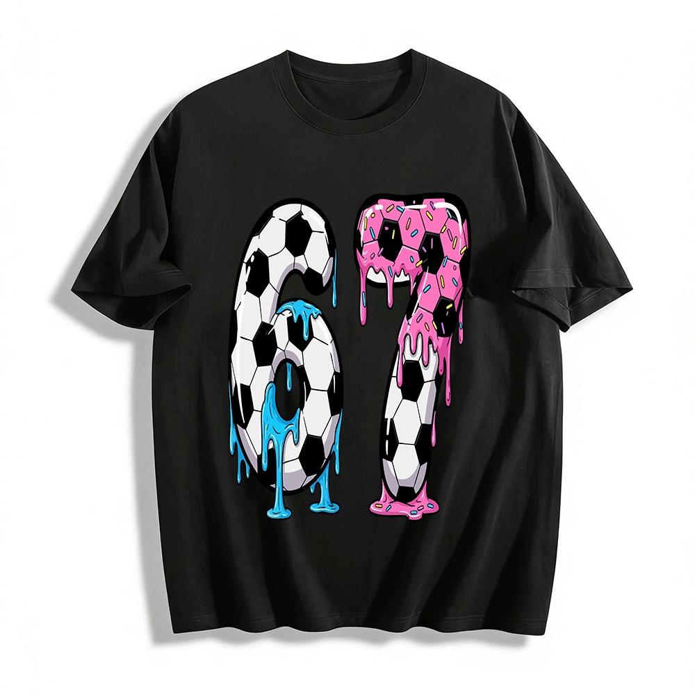 Soccer Pattern No.67 Slime Print Casual Top Pure cotton T-shirt XXS
