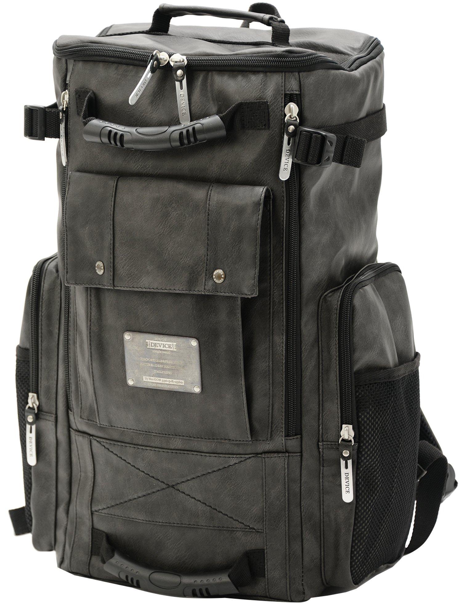 

Backpack Square A4 Travel Back Zipper Synthetic Leather Backpack Brand Stylish Large Capacity Large for School Commuting Black [Device] Men s
