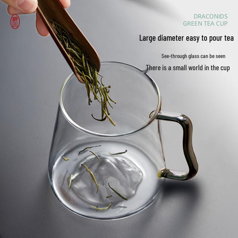 High Borosilicate Glass Tea Cup with Wooden Handle