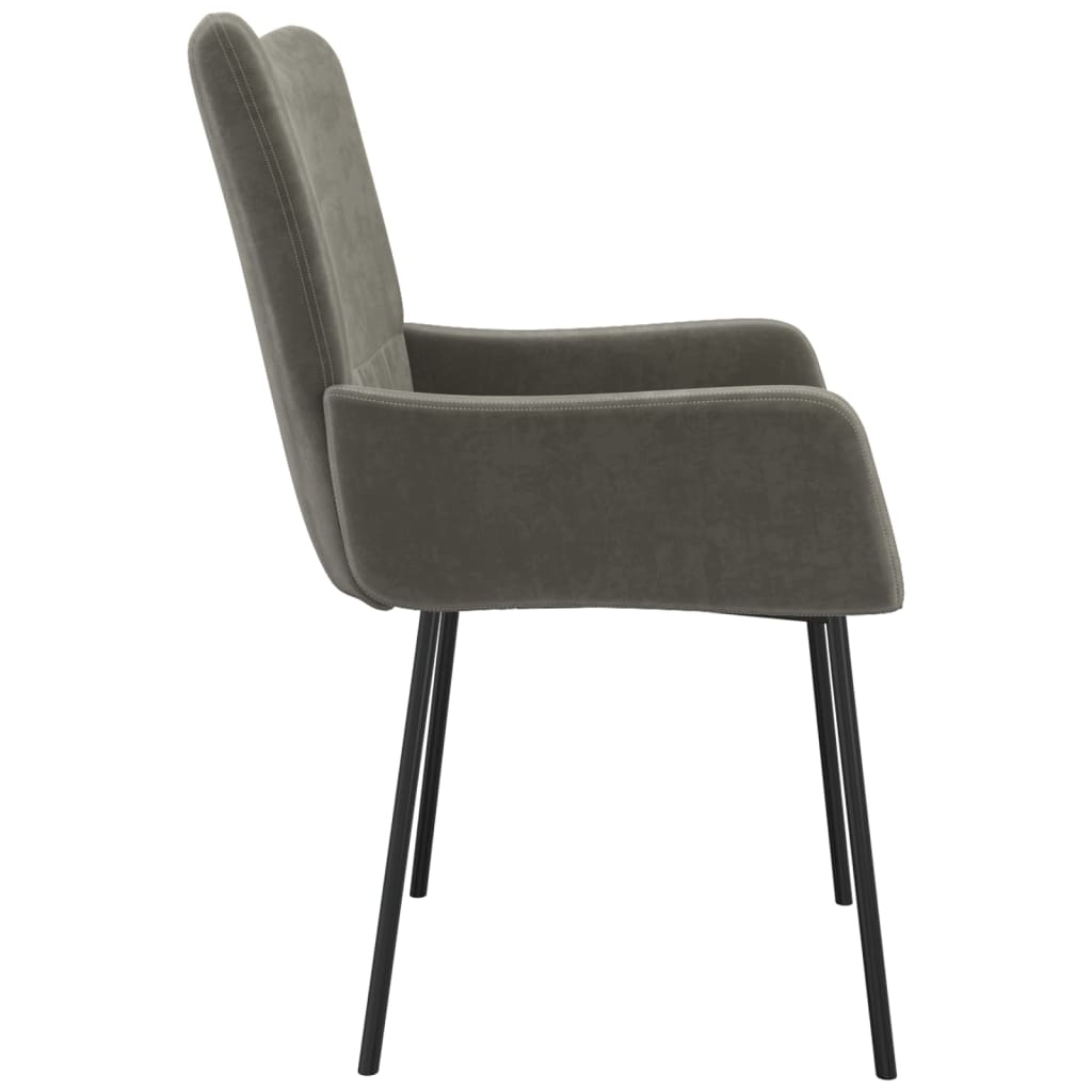 Dining Chairs 2 Pcs Dark Grey Velvet