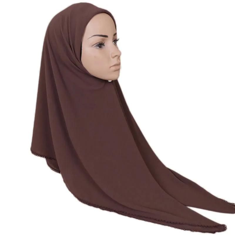 Gładki Kolor Kwadratowy Chwost Wiskozowy Szal Szalik Kobiety Owinąć i Szale Paszmina Muzułmański Hidżab Echarpe Foulard 110*110Cm