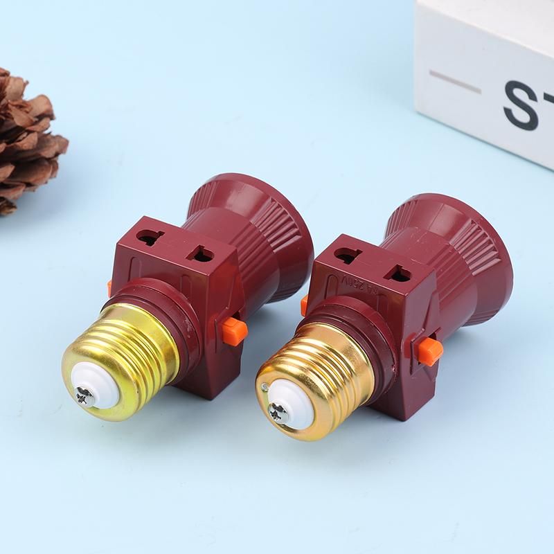 2 Stück E27 Schraubglühbirnenfassung Konvertieren zu Mit Schalter Lampenfassung LED-Glühbirnenadapter Mit Schalter Lampenbirnen-Beleuchtung Fassungsadapter
