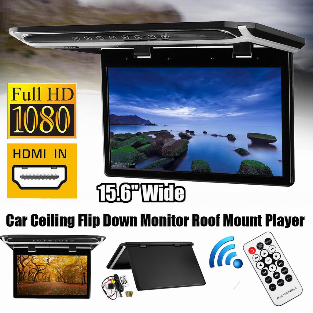 15 6 Inch Hdmi 1080p Car Roof Mount Ceiling Flip Down Tv Digital