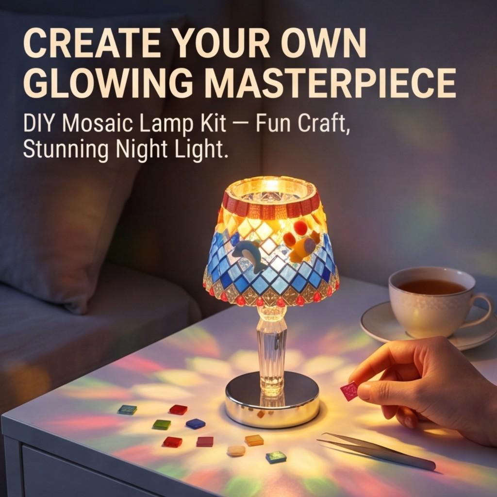 Mosaic Collage Lamp Handmade Material Package Creative Night Light DIY Set Handmade Educational Toy S