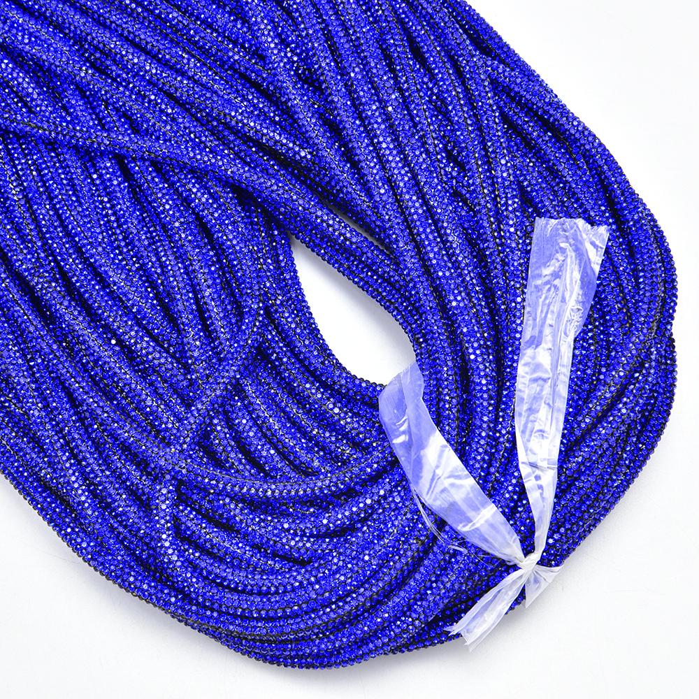 

New 6mm Glass Crystal Cord Rhinestone Rope Applique Colorful Tube Trim Strass Bridal Dress Clothes Hairpin Shoes Bags DIY 1 yard