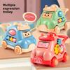 Non-Toxic Kid Pull Along Toy Walking Trolley Musical Light Up Car Toy Crawling To Walking Learning Toys Cartoon Polyhedral Trolley Car Toy