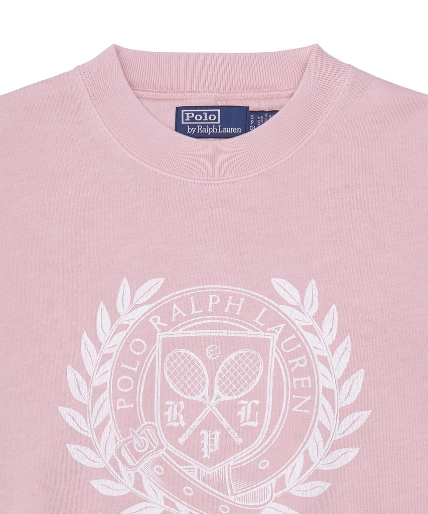 POLO RALPH LAUREN Wimbledon Crest Garment Dye Fleece Sweatshirt - Pink