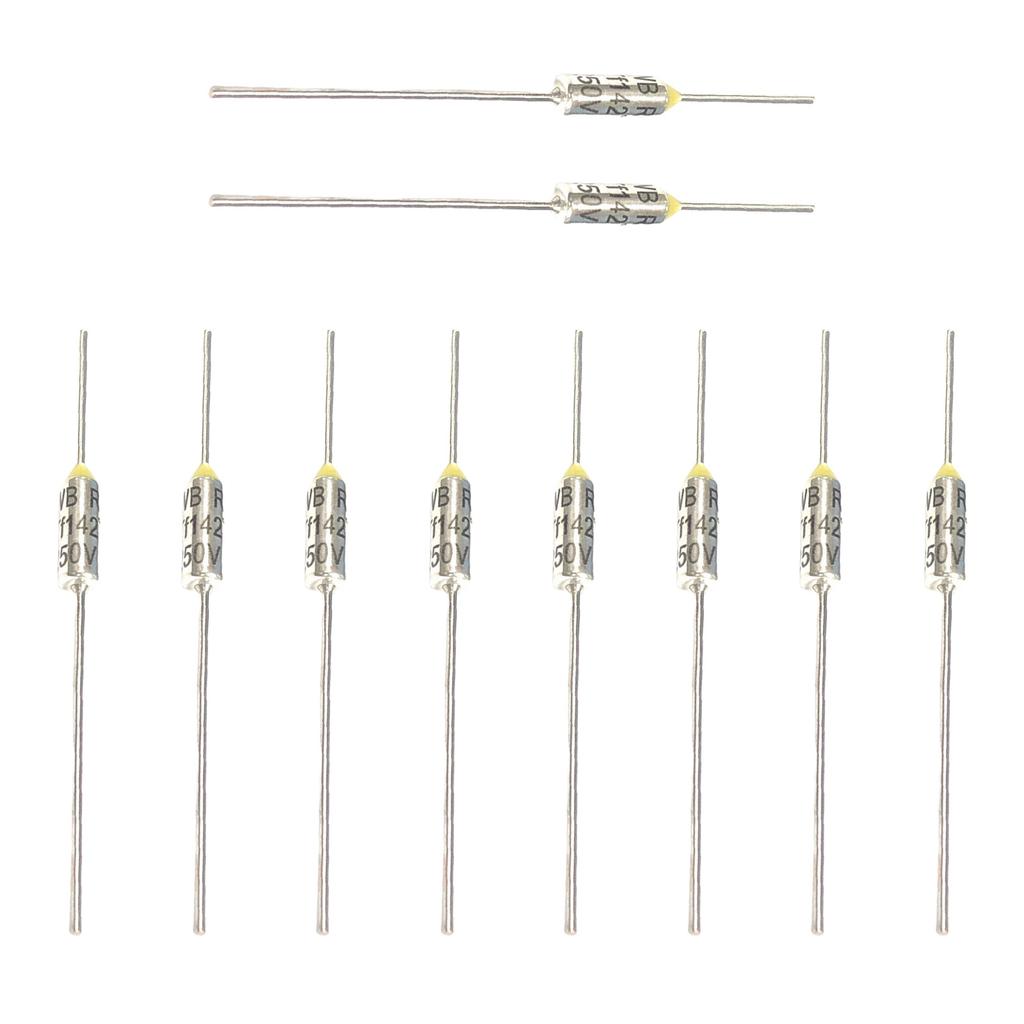 Pack of 10 Metal Thermal Cutoffs Thermal Fuse for Motor Transformer Electric Industrial Metal Shell Thermal Fuse Cutoff