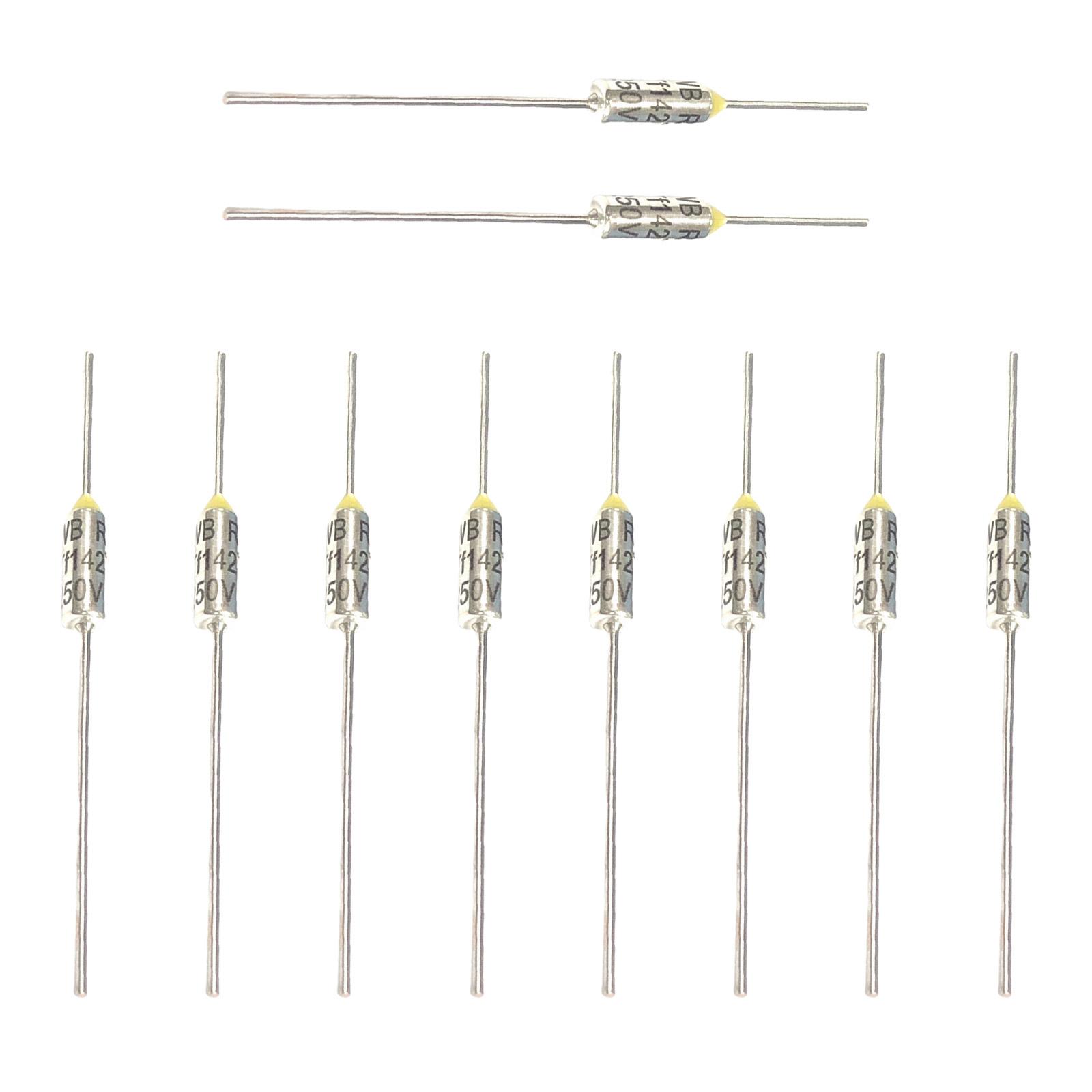 

Упаковка з 10 металевих термозапобіжників для двигуна, трансформатора, електричного промислового використання, металевий корпус, термозапобіжник E