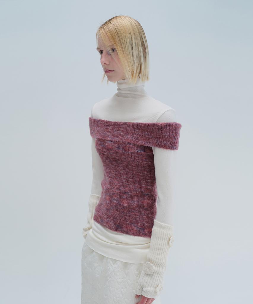 Daiaegeuneol Brushed Off Shoulder Knit (Purple)