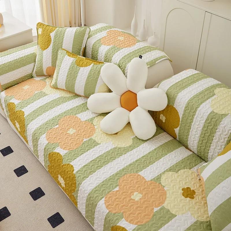 Rutschfestes Baumwollkissen Universal Moderner Sofabezug Überwurfhandtuch Unifarbener Sofakissenbezug Vier Jahreszeiten Reine Baumwolle Stoff