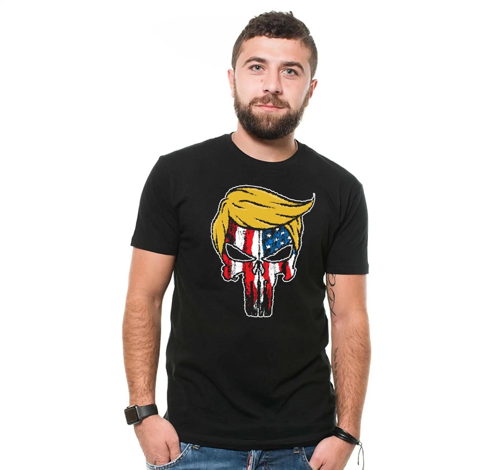 Donald Trump The Punisher Skull American Shirt American Flag Patriotic T-shirt XL
