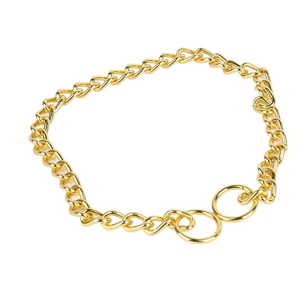 Pet Chain Necklace Gold Color Fashion Decorative Durable Pet Chain Collar for Dogs Cats 0.25x50cm /