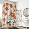 1pc Autumn Harvest Thanksgiving Pumpkin Print Waterproof Shower Curtain Privacy Multi Size with 12 Hooks Easy Install