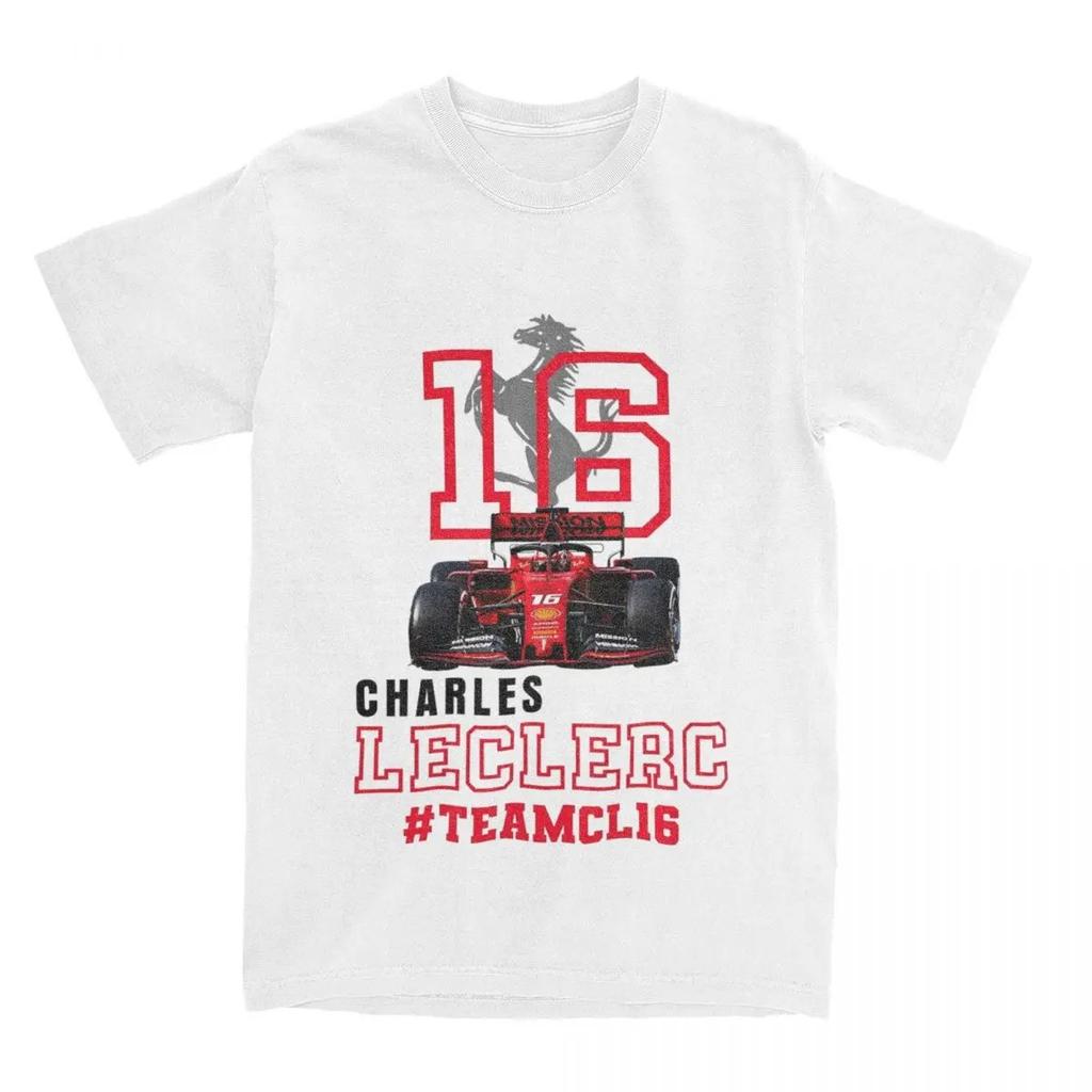 Men Women Charles Leclerc F1 Racer Graphic T Shirt Apparel Novelty 100% Cotton Car Racing Casual T Shirts Streetwear Unisex Tops
