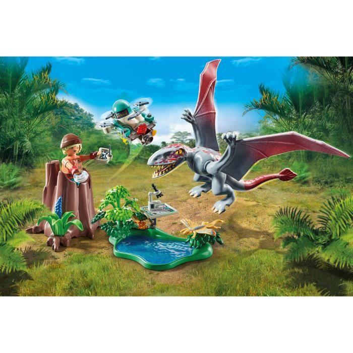 Playmobil 71525 drone d'observation avec dimorphodon, dinos, 49 pièces, dès 4 ans