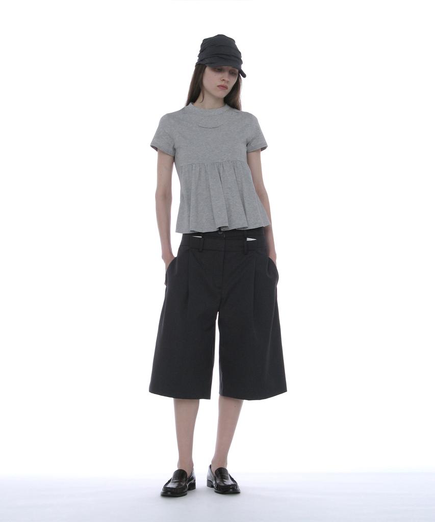 PARTIMENTO WOMEN Luched Drape Hat_Blue Gray