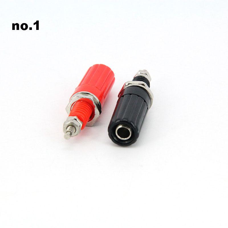 Nickel Plated Insulated Safety 4mm Banana Female Connector Jack Panel Mount Socket Binding Post nut Red+Black power plug