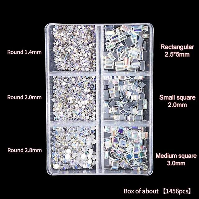 

1 коробка смешанных размеров ss6-ss20 стекло без горячей фиксации стразы с плоской задней частью хрустальный камень стразы блестят бриллианты для ногтей для одежды «сделай сам»