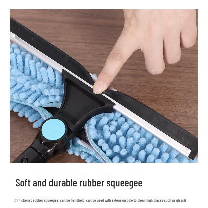Dual-Sided High-Rise Glass Cleaning Wiper: 2-in-1 Splicing Pole & Window Scraper Artifact