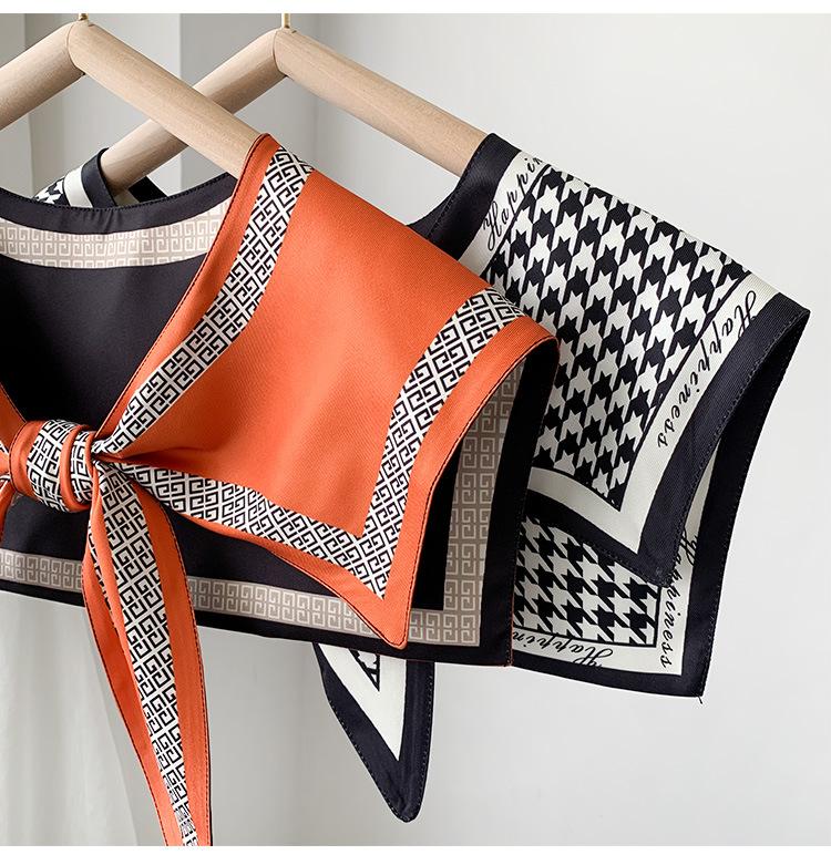 Shawl Summer Exterior Decoration Women'S Silk Scarf Spring And Autumn Thin Fashion Fake Collar Shirt Versatile Sunscreen Shawl