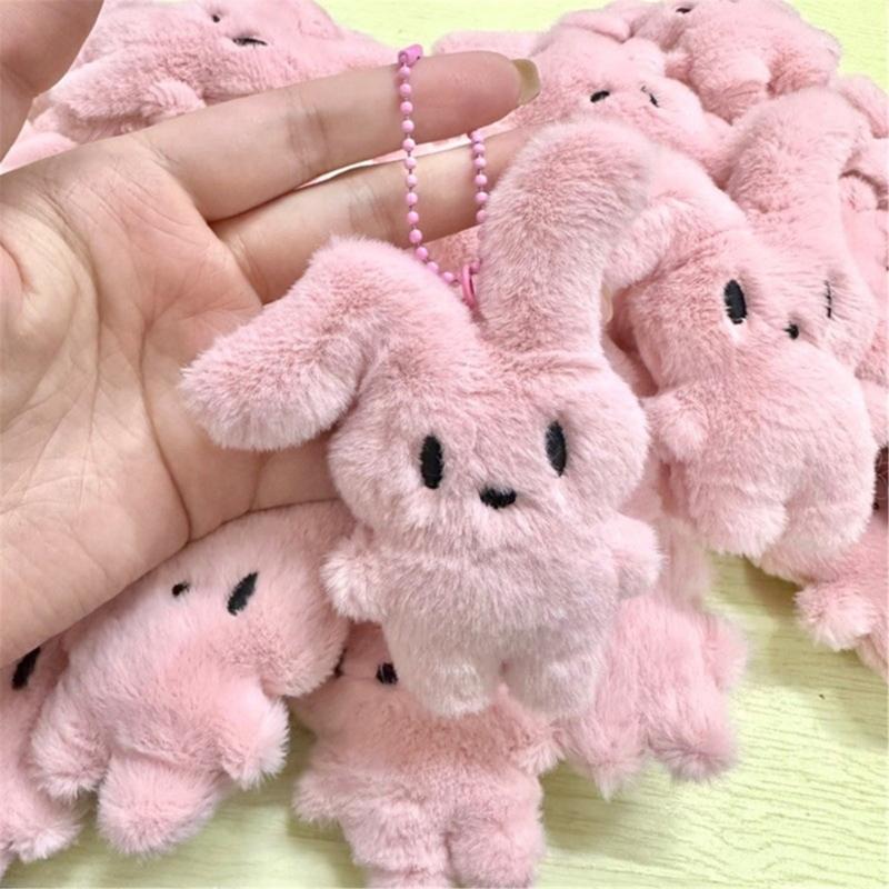 Cute Plush Rabbit Keychain Fashion Bag Ornaments Backpack Decor Car Keys Holder