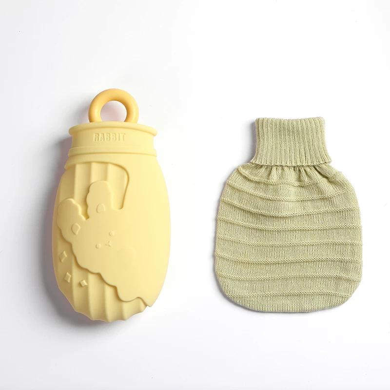 Silicone Hot Water Bottle, Warm Water Bag, Hand Warmer, Thickened Explosion-Proof Water-Filled Heating Pad for Warming the Stomach, Hot Water Bag for