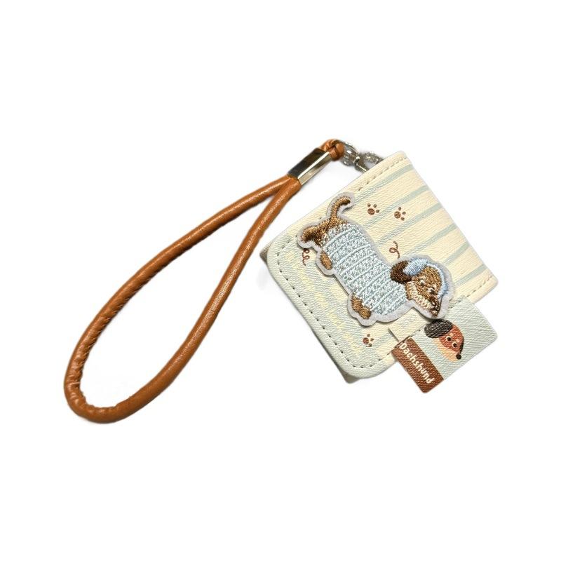 Autumn and Winter Striped Embroidered Dachshund AirPods Pro1 Protective Cover New 1st Generation Earphone Cover Portable 1/1st Generation