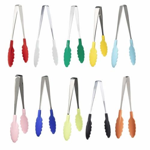Endo Shoji Commercial Antibacterial Heat-Resistant Colorful Tongs, Pink, Stainless Steel Metal Parts, 66 Nylon Tips, Glass Fiber (with Antibacterial A