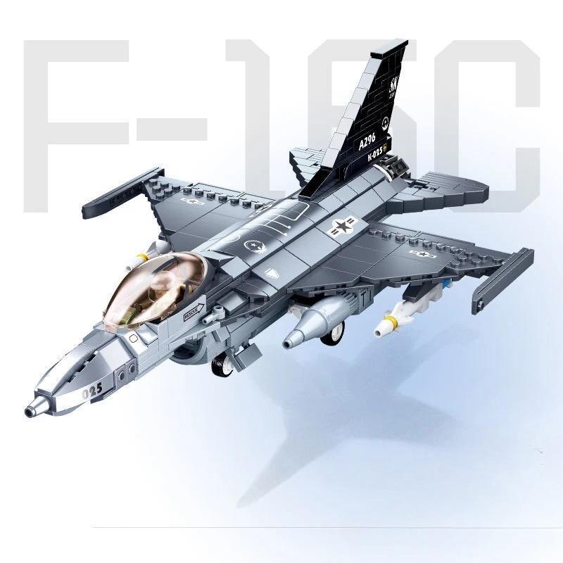 521pcs Military Series Fighter Plane Assembly Building Blocks Model Children's Educational Toys for Christmas Gifts No Box