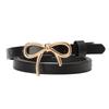 New Sweet Girl Bow Women's Belt Gold Buckle Versatile Dress Light Luxury High-end Decorative Belt Women