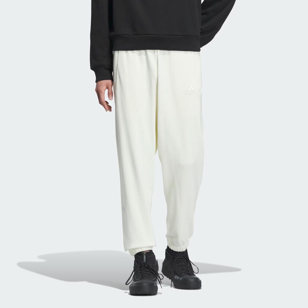 Adidas Heavy French Terry Pants Solid Color Logo Jogger Knit Sports Pants Men Bottoms Off-White IT3950
