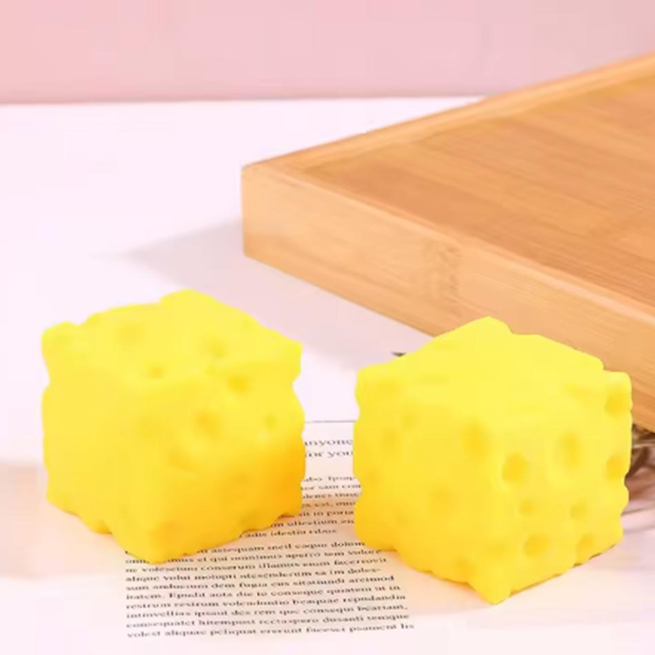 Squishy Square Cheese Squeeze Toys Slow Rebound Push Stress Relief Sensory Toy Soft Butter Cheese Fidget Toy Christmas Present